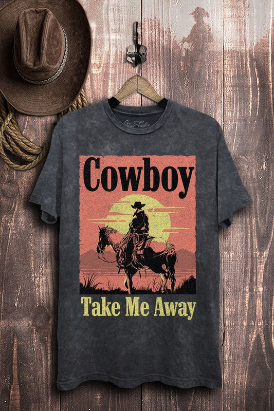 Cowboy Take Me Away Graphic Top Plus Size