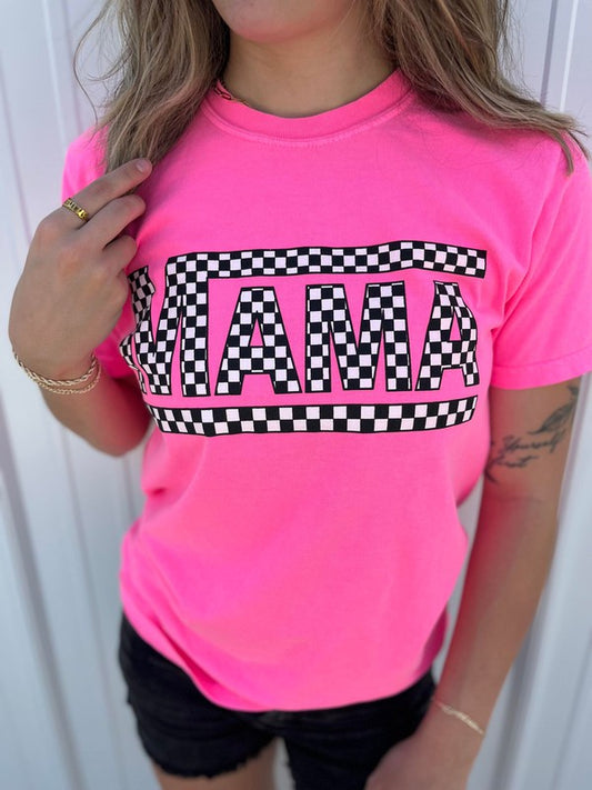 Checkered Mama Tee Sizes 2X-3X